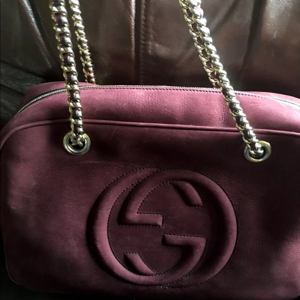 Gucci Emily Guccissima Suede Hobo Bag, Burgundy
